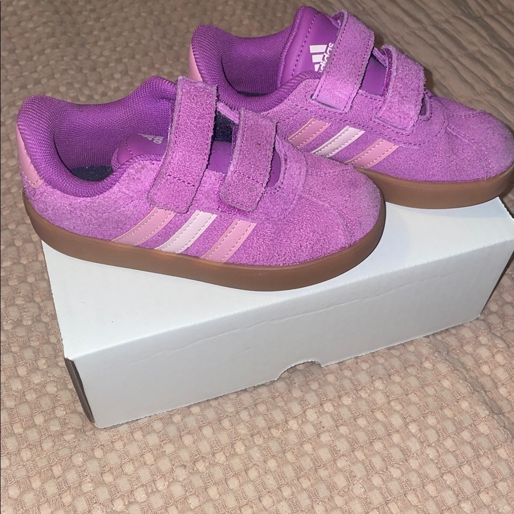 Adidas Kids' Purple Sneakers with Gum Sole